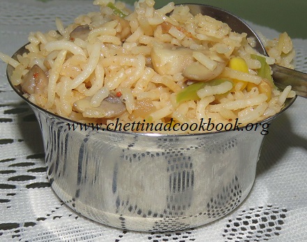 Mushroom fried rice / Pulav